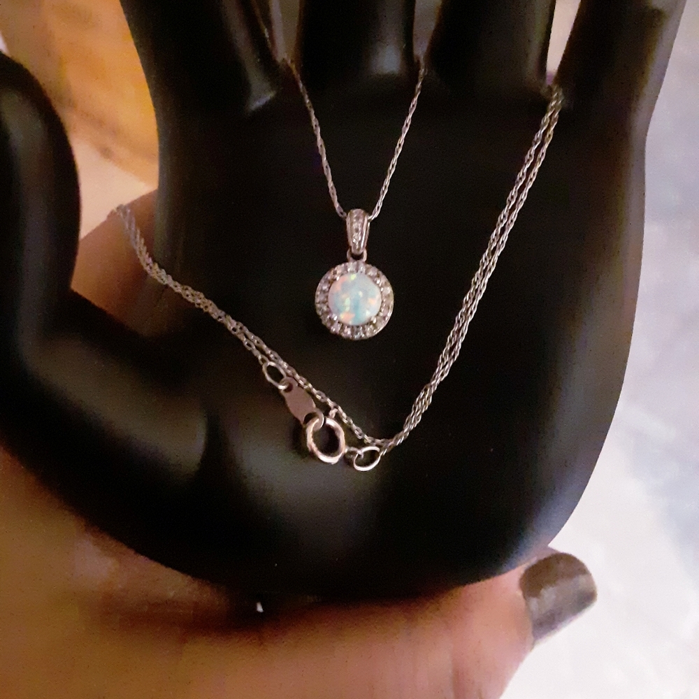 Clearance! Opal and diamond necklaces